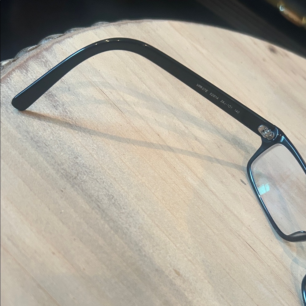 Prada Classic Black Rectangular Eyeglasses Vpr 07… - image 3